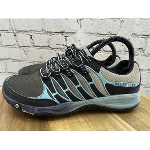 Merrell All Out Fuse Black Eggshell Blue Minimalist Trail Hike Shoes Women's 7.5